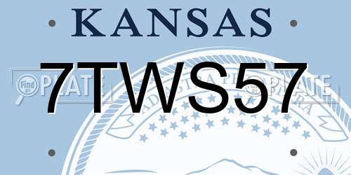 7TWS57 Kansas License Plate