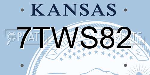 7TWS82 Kansas License Plate