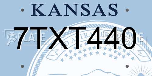 7TXT440 Kansas License Plate