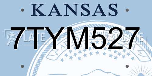 7TYM527 Kansas License Plate