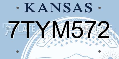 7TYM572 Kansas License Plate