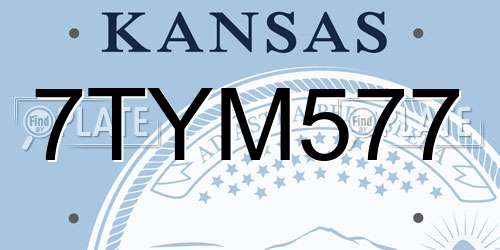 7TYM577 Kansas License Plate
