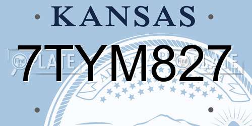 7TYM827 Kansas License Plate