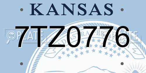 7TZ0776 Kansas License Plate