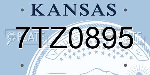 7TZ0895 Kansas License Plate