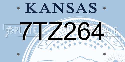 7TZ264 Kansas License Plate