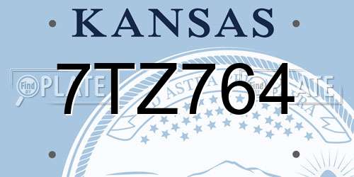 7TZ764 Kansas License Plate