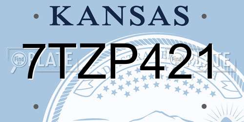 7TZP421 Kansas License Plate