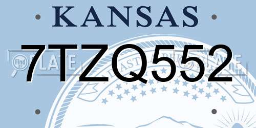 7TZQ552 Kansas License Plate