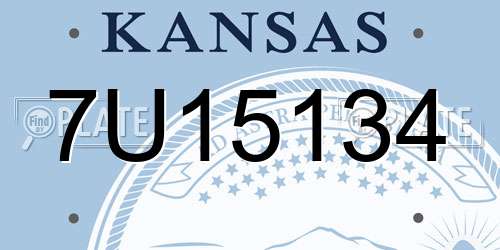 7U15134 Kansas License Plate