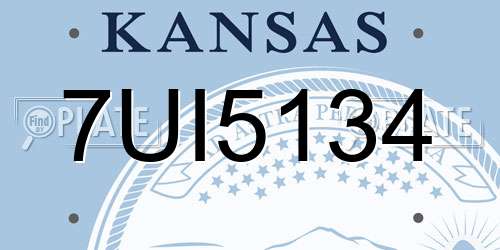 7UI5134 Kansas License Plate