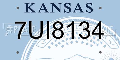 7UI8134 Kansas License Plate
