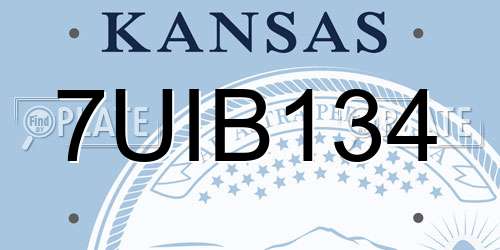 7UIB134 Kansas License Plate
