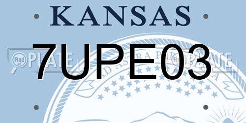 7UPE03 Kansas License Plate