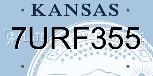 7URF355 Kansas License Plate