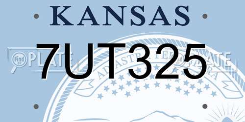 7UT325 Kansas License Plate
