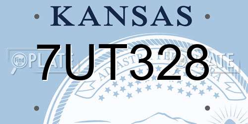 7UT328 Kansas License Plate