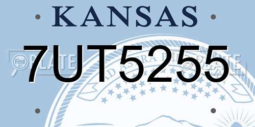 7UT5255 Kansas License Plate
