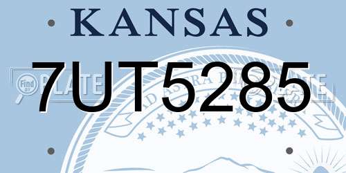 7UT5285 Kansas License Plate