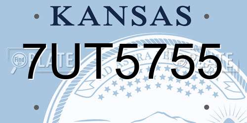 7UT5755 Kansas License Plate