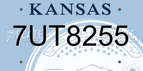 7UT8255 Kansas License Plate
