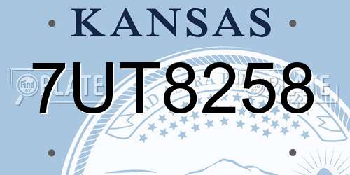 7UT8258 Kansas License Plate