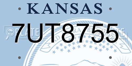 7UT8755 Kansas License Plate