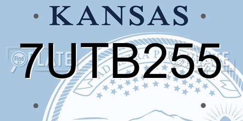 7UTB255 Kansas License Plate