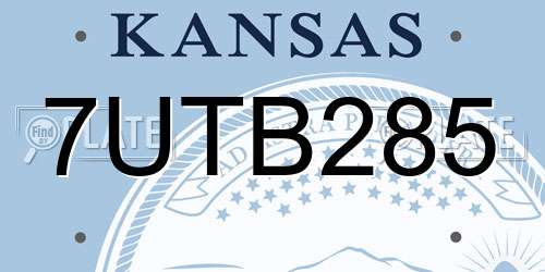 7UTB285 Kansas License Plate