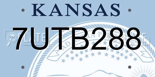 7UTB288 Kansas License Plate