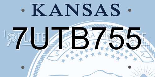 7UTB755 Kansas License Plate