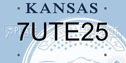 7UTE25 Kansas License Plate