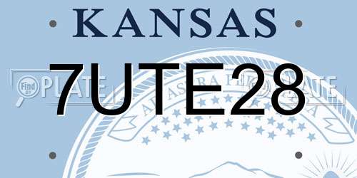 7UTE28 Kansas License Plate