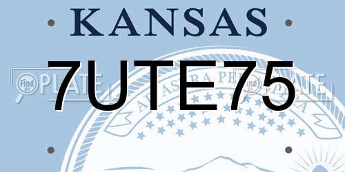 7UTE75 Kansas License Plate