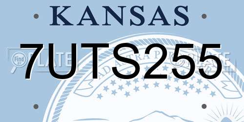 7UTS255 Kansas License Plate