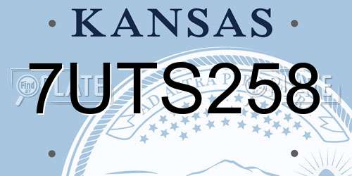 7UTS258 Kansas License Plate