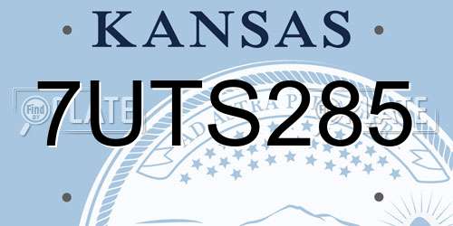 7UTS285 Kansas License Plate