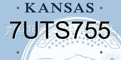 7UTS755 Kansas License Plate