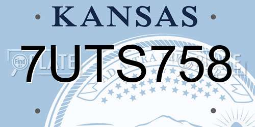 7UTS758 Kansas License Plate