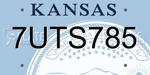 7UTS785 Kansas License Plate