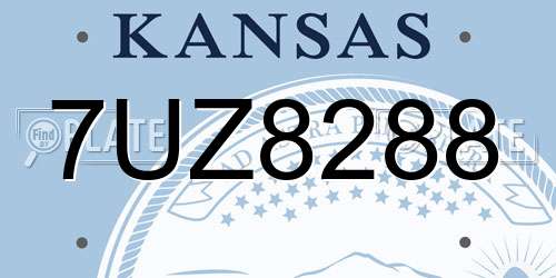 7UZ8288 Kansas License Plate