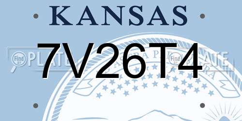 7V26T4 Kansas License Plate
