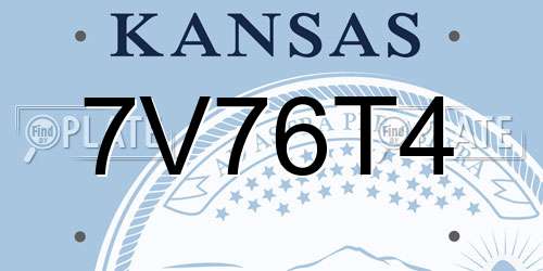 7V76T4 Kansas License Plate