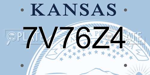 7V76Z4 Kansas License Plate