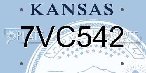 7VC542 Kansas License Plate