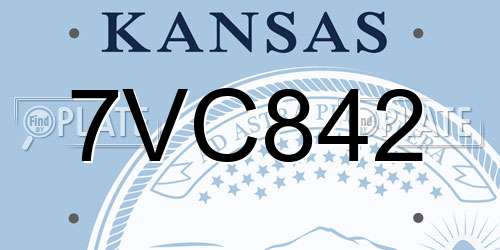 7VC842 Kansas License Plate