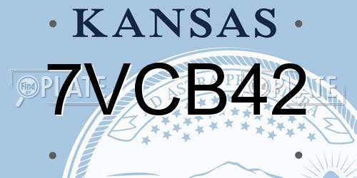 7VCB42 Kansas License Plate