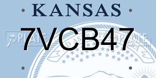 7VCB47 Kansas License Plate