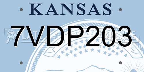 7VDP203 Kansas License Plate
