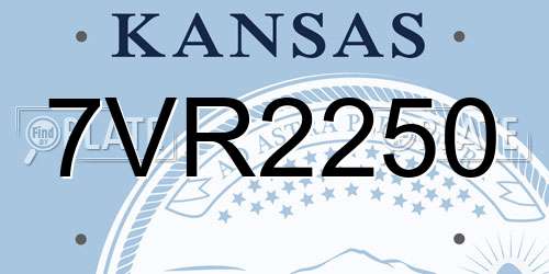 7VR2250 Kansas License Plate